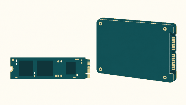 Editorial illustration of ssd storage